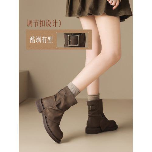 ZHR堆堆靴短靴女2025新款冬季厚底美拉德靴子爆馬丁靴加絨雪地靴 ZHR堆堆靴短靴女2025新款冬季厚底美拉德靴子爆馬丁靴加絨雪地靴