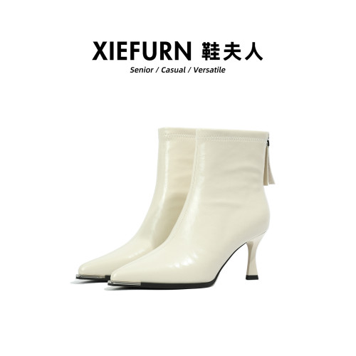 鞋夫人高跟短靴女2026新款配裙子尖頭氣質小個子瘦瘦靴 鞋夫人高跟短靴女2026新款配裙子尖頭氣質小個子瘦瘦靴