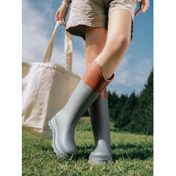 高筒雨鞋女時尚戶外加絨雨靴女款防滑防水鞋露營登山防滑膠鞋女士