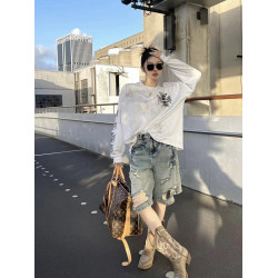 Saint Michael潮牌復古美式水洗做舊vtg長袖vintage高街重磅T恤男