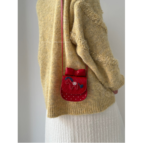 2026新年爆款女生卡通蝴蝶結小馬新年紅包馬鞍包可愛喜慶斜後後背包包