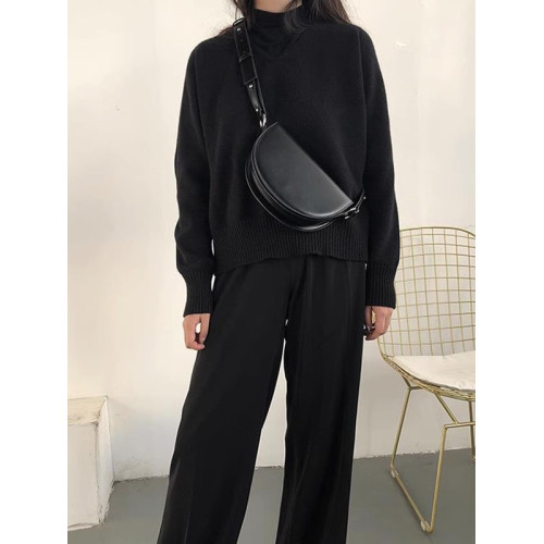 春夏新款黑色高級感包包女式半圓馬鞍包小衆百搭質感單肩斜後後背包女