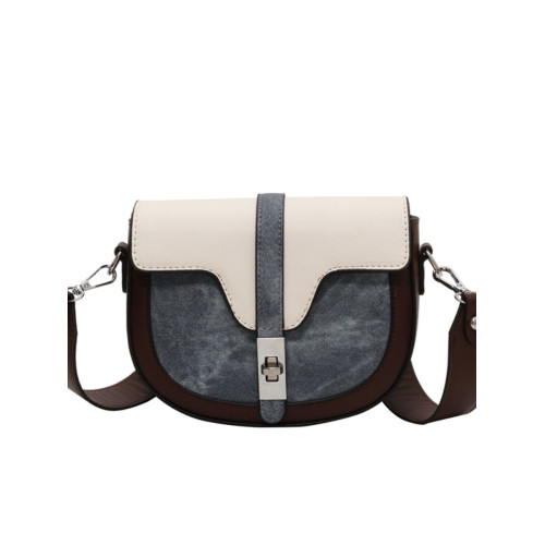 法國復古撞色百搭小包包女新款時尚休閒馬鞍包2025小衆簡約斜後後背包