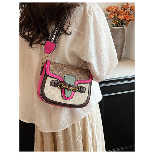 小包包女2026新款時尚復古高級感寬肩帶馬鞍包小衆設計單肩斜後後背包