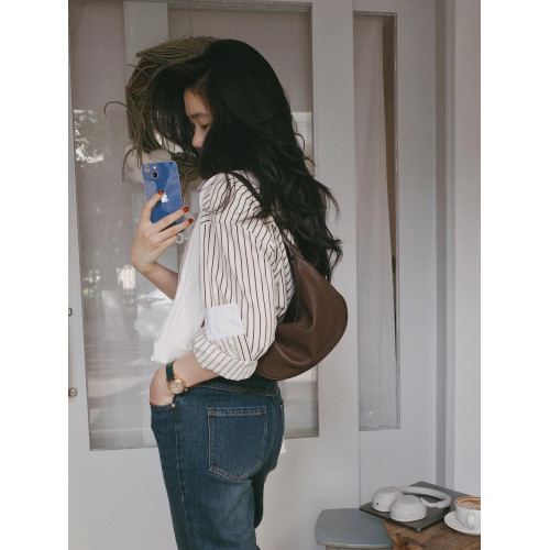 植鞣極簡HOBBO羊皮腋下月牙包2025新款單肩斜背真皮小衆百搭通勤 植鞣極簡HOBBO羊皮腋下月牙包2025新款單肩斜背真皮小衆百搭通勤