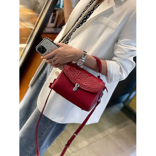 真皮休閒女包小方包2026春季新款頭層牛皮斜背手提小包包兩根肩帶