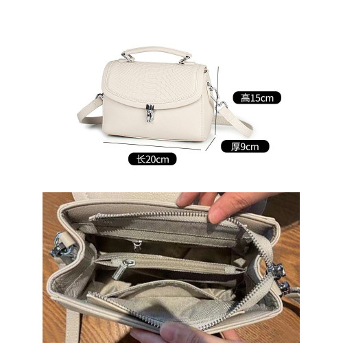 真皮休閒女包小方包2026春季新款頭層牛皮斜背手提小包包兩根肩帶