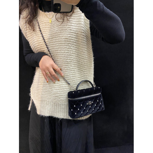 絲絨包包小香風盒子包2026新款小方包25K滿天星手提包lp化妝包女