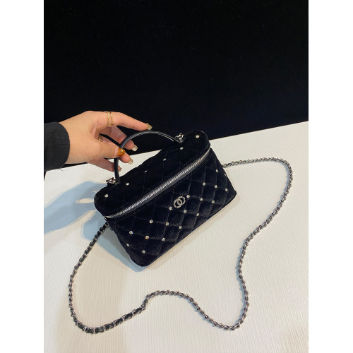 絲絨包包小香風盒子包2026新款小方包25K滿天星手提包lp化妝包女