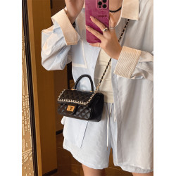 I.TELLE小香風菱格鏈條包2025新款潮百搭單肩斜後後背包高級感小方包