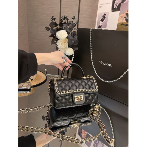 I.TELLE小香風菱格鏈條包2025新款潮百搭單肩斜後後背包高級感小方包