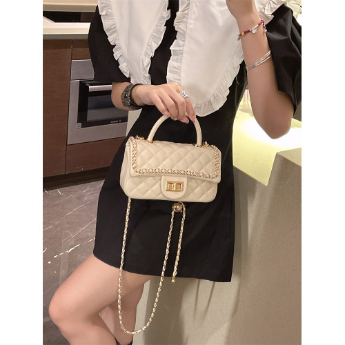 I.TELLE小香風菱格鏈條包2025新款潮百搭單肩斜後後背包高級感小方包