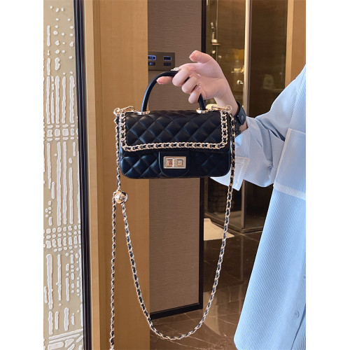 I.TELLE小香風菱格鏈條包2025新款潮百搭單肩斜後後背包高級感小方包