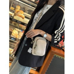 2025新款軟皮斜後後背包百搭單肩女包迷你女士小包牛皮竪款手機包包女