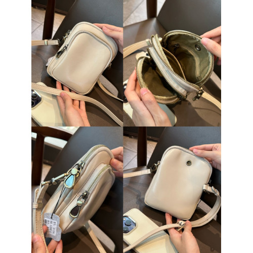 2025新款軟皮斜後後背包百搭單肩女包迷你女士小包牛皮竪款手機包包女