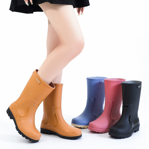 黑色雨鞋女款成人時尚外穿中筒雨靴防滑耐磨膠鞋2026新款廚房水鞋