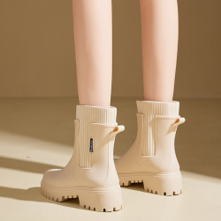 馬丁雨鞋女款2025新款涉水靴時尚中筒防水鞋防滑舒適雨靴加絨膠鞋