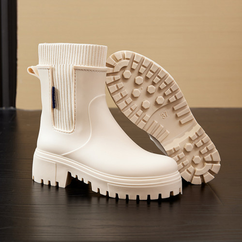 馬丁雨鞋女款2025新款涉水靴時尚中筒防水鞋防滑舒適雨靴加絨膠鞋