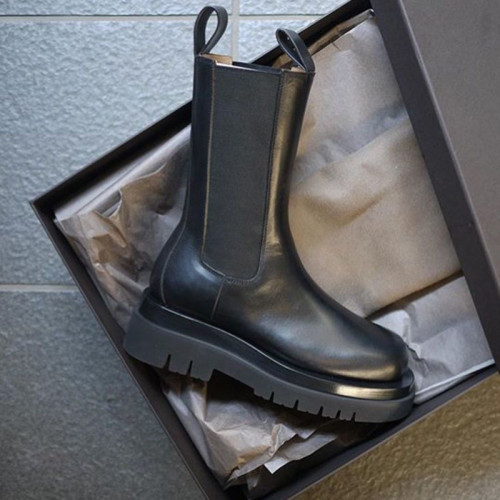 大碼女鞋41一43英倫風馬丁靴女網紅MONA彈力菸琯靴42中筒切爾西靴