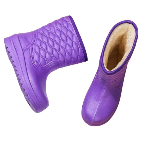 雨鞋女士冬季加絨防滑加厚保暖防油防水鞋雨靴厚底膠鞋中筒大棉鞋