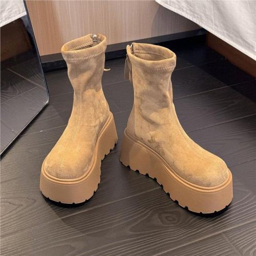 趙露思同款馬丁靴女款2025秋季厚底增高時尚百搭小個子松糕底短靴 趙露思同款馬丁靴女款2025秋季厚底增高時尚百搭小個子松糕底短靴