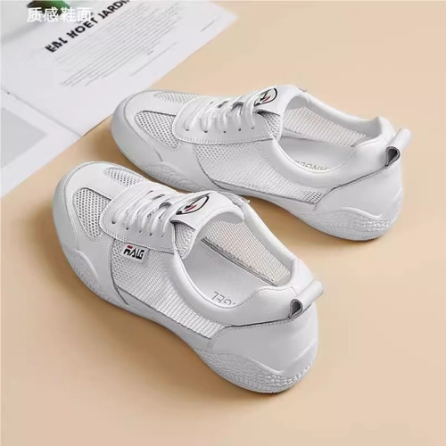 真皮軟底網面透氣輕便小白鞋網鞋女2026春夏季薄款運動跑步休閒鞋