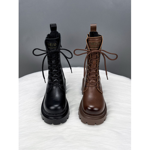 真皮馬丁靴女高跟厚底增高秋冬加絨棉靴流行爆款雙拉鍊英倫中筒靴 真皮馬丁靴女高跟厚底增高秋冬加絨棉靴流行爆款雙拉鍊英倫中筒靴