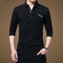 2025款秋冬男士繙領長袖T恤貼身純棉加絨內穿搭深灰色打底小衫5XL