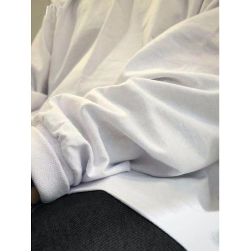 重磅260g內搭白t男生純棉長袖寬鬆大碼美式西海岸收口袖上衣體恤