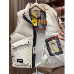 羽絨加厚立領馬甲男士冬季工裝大口袋休閒百搭白鴨絨保暖外套坎肩