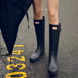 易夢玲同款雨靴女2025高筒惠靈頓雨鞋防滑水鞋網紅成人外穿