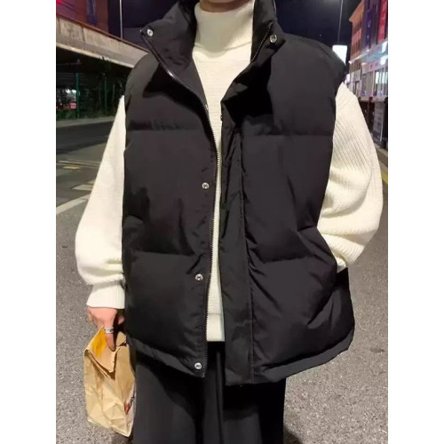 潮牌美式百搭棉馬甲男2025秋冬寬鬆大碼坎肩背心加厚保暖立領外套