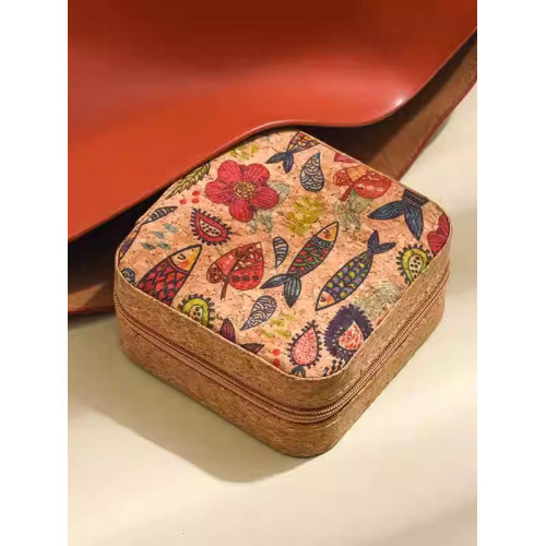 歐洲「設計師」MIHMILY 復古可攜式旅行首飾盒輕奢軟木珠寶收納盒