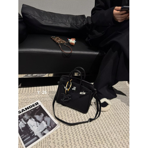 高級感荔枝紋托特包女2025新款手提通勤包百搭鉑金包單肩斜後後背包