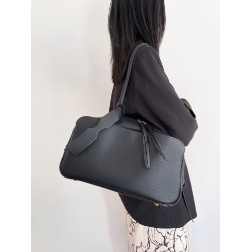 小衆中古頭層牛皮保齡球包包多口袋托特包簡約百搭手提單肩大包女