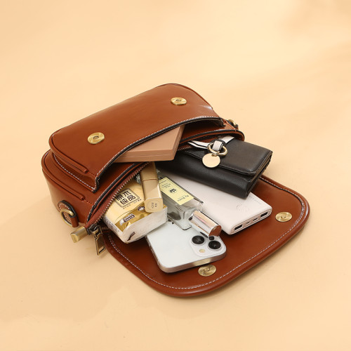 2025女包新款斜後後背包款潮真皮小方包植鞣牛皮單肩包復古時尚小包包