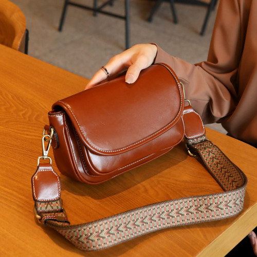 2025女包新款斜後後背包款潮真皮小方包植鞣牛皮單肩包復古時尚小包包