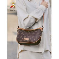 稻草人包包女式2026新款小衆時尚馬鞍包復古單肩斜後後背包通勤老花包