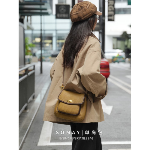 馬鞍包包女士2026新款春夏百搭單肩斜後後背包女款小衆通勤腋下女包小