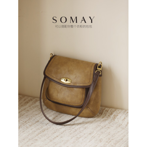 馬鞍包包女士2026新款春夏百搭單肩斜後後背包女款小衆通勤腋下女包小