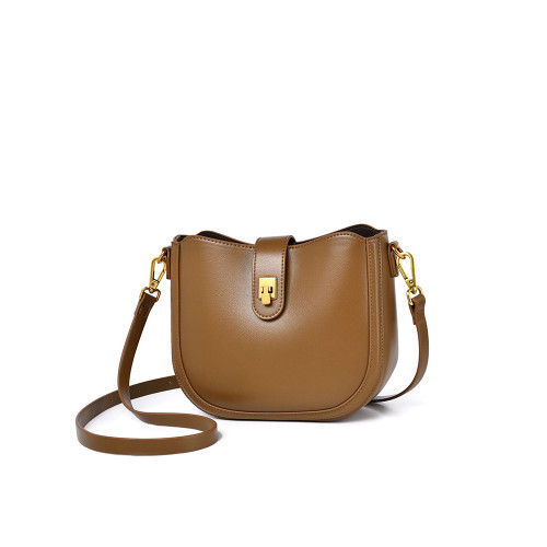 凡思曼2026新款軟皮質感單肩斜後後背包女高級感腋下包通勤休閒馬鞍包