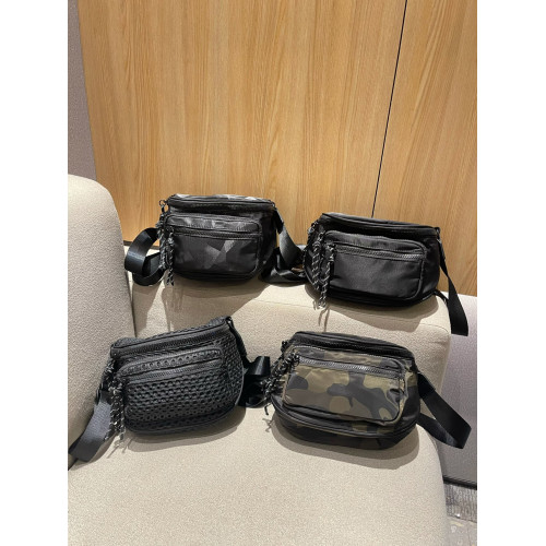 香港風休閒馬鞍包大容量胸包超輕尼龍布休閒立體方形單肩斜背