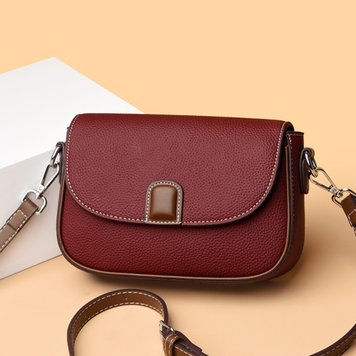 真皮包包女2026新款高級感中年媽媽包百搭休閒小方包單肩斜背小包