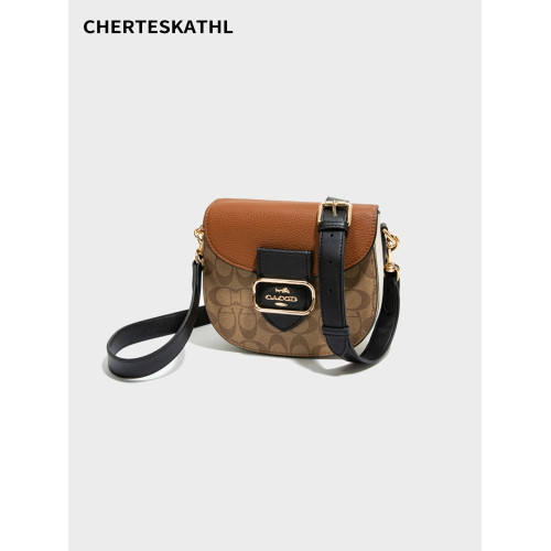 CHERTES&KATHL2025新款輕奢馬鞍包包女高級感半圓包單肩斜背小包