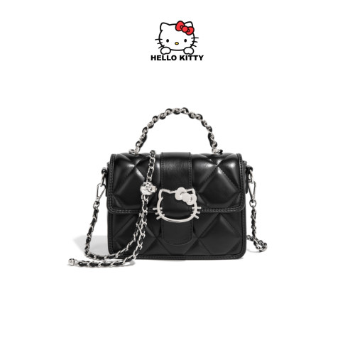 HelloKitty凱蒂貓小方包菱格鏈條手提女包包高級感通勤斜背單肩包