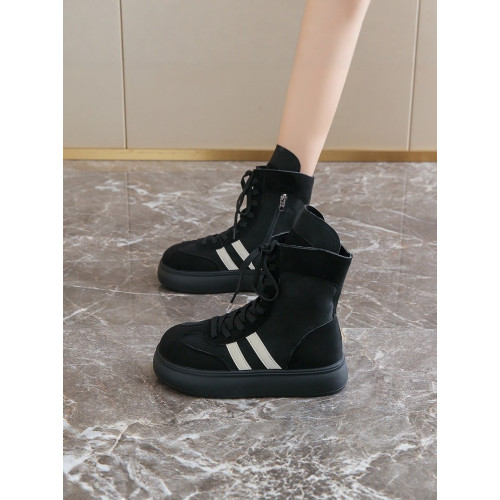 馬丁靴女2026新款春季爆款松糕厚底短靴子休閒運動高幫德訓鞋女鞋