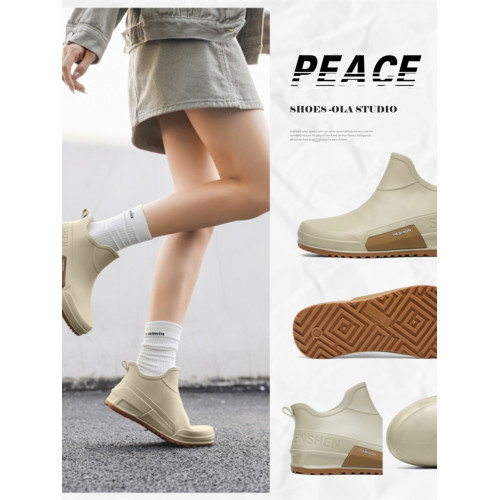 女款大碼雨鞋新款防滑防水雨靴外穿工作水鞋軟底短筒厚底情侶膠鞋