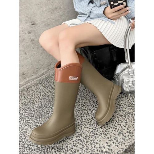 日系高筒雨鞋女款時尚外穿防滑防水耐磨膠鞋趕海廚房長筒軟底雨靴