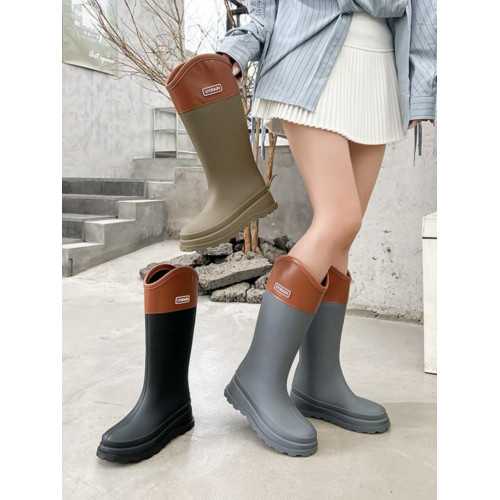 日系高筒雨鞋女款時尚外穿防滑防水耐磨膠鞋趕海廚房長筒軟底雨靴