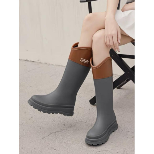 日系高筒雨鞋女款時尚外穿防滑防水耐磨膠鞋趕海廚房長筒軟底雨靴